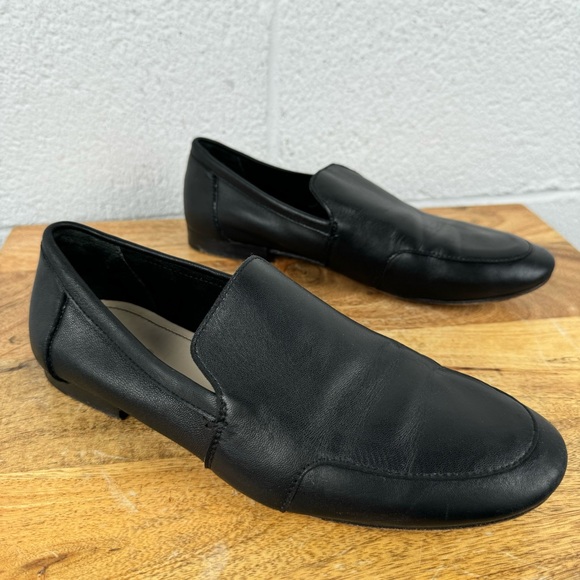 COS Black Leather Loafers Size 39 - Picture 1 of 11